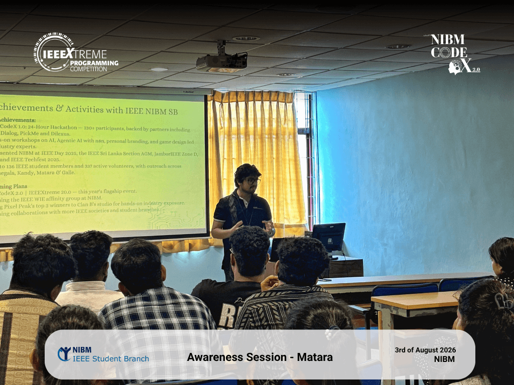 NIBMCodeX 2.0 Awareness Session | Galle and Matara